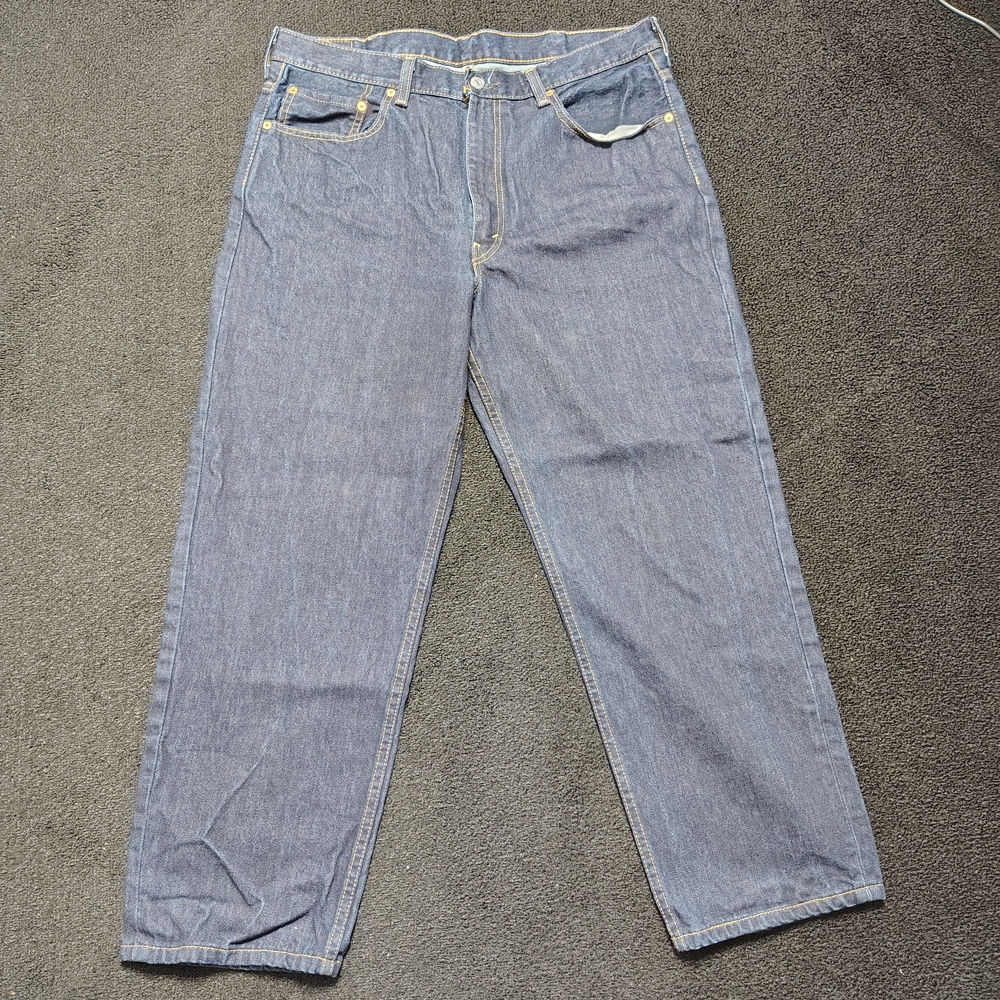 Levi's 550 Relaxed Fit Dark Blue Denim Jeans Men's Size 38x29 - Picture 3 of 10